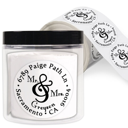 Mr and Mrs Round Address Labels